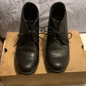 Born lace-up stacked heel shoe.